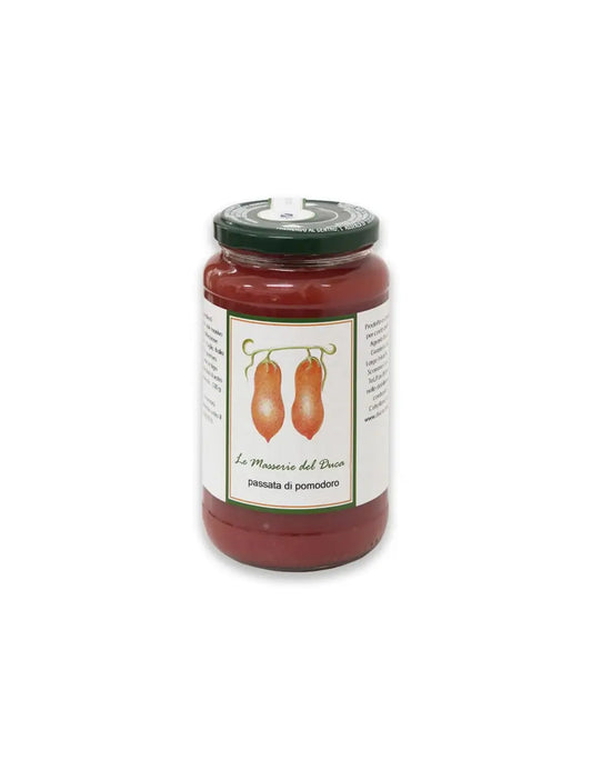 Confezione da 530g di passata di pomodoro tradizionale del Salento in Puglia prodotto da duca carlo guarini per frisae.com lo store per mangiare italiano